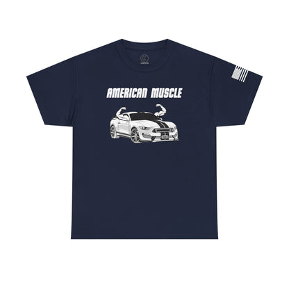 'American Muscle' Double Sided + Sleeve Print Classic T-Shirt